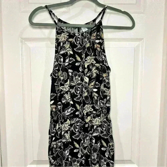 Old Navy Women Romper Sz S Black Tan Sleeveless Split Back Pockets Shorts Summer - Picture 2 of 13